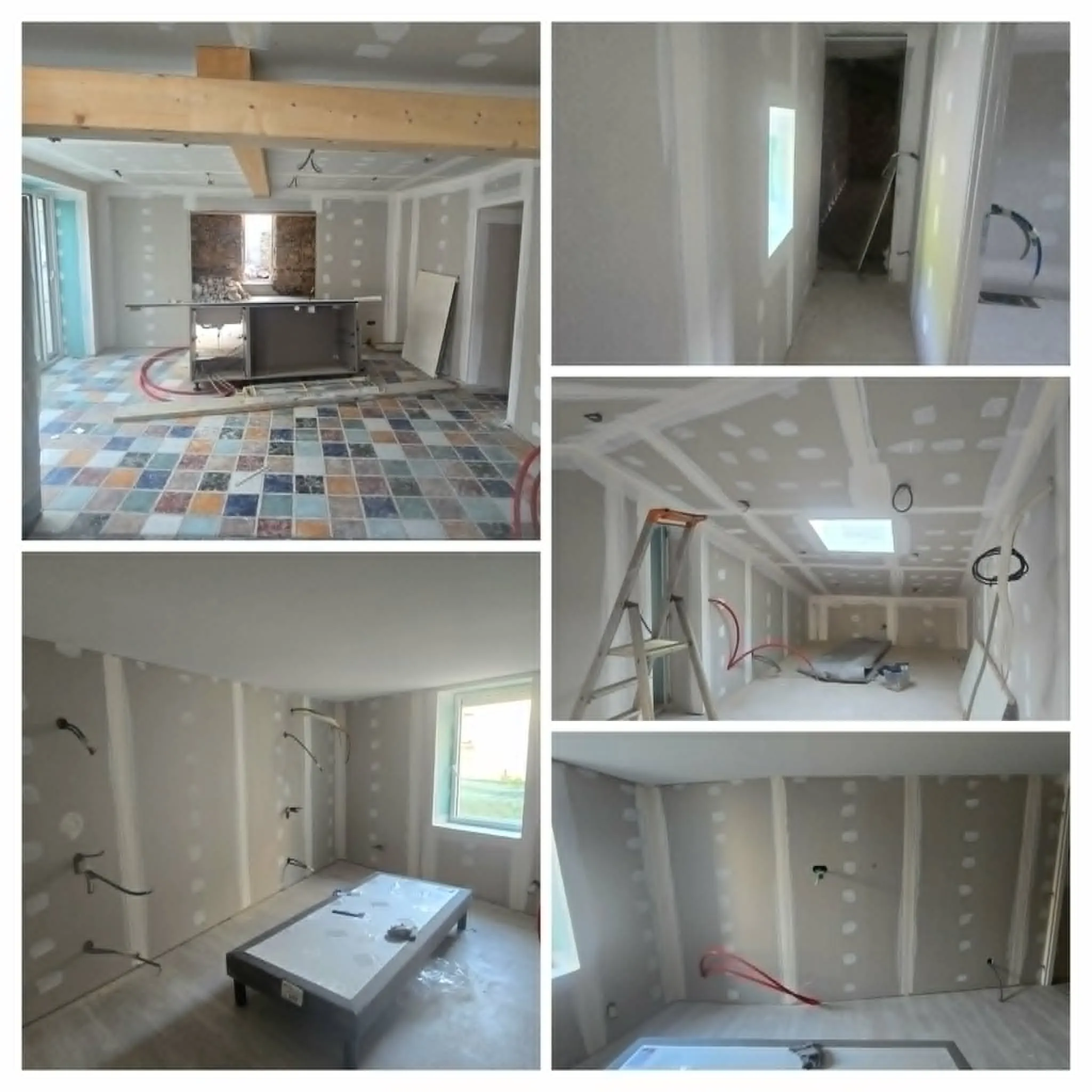 Grand chantier placo multi-pièces