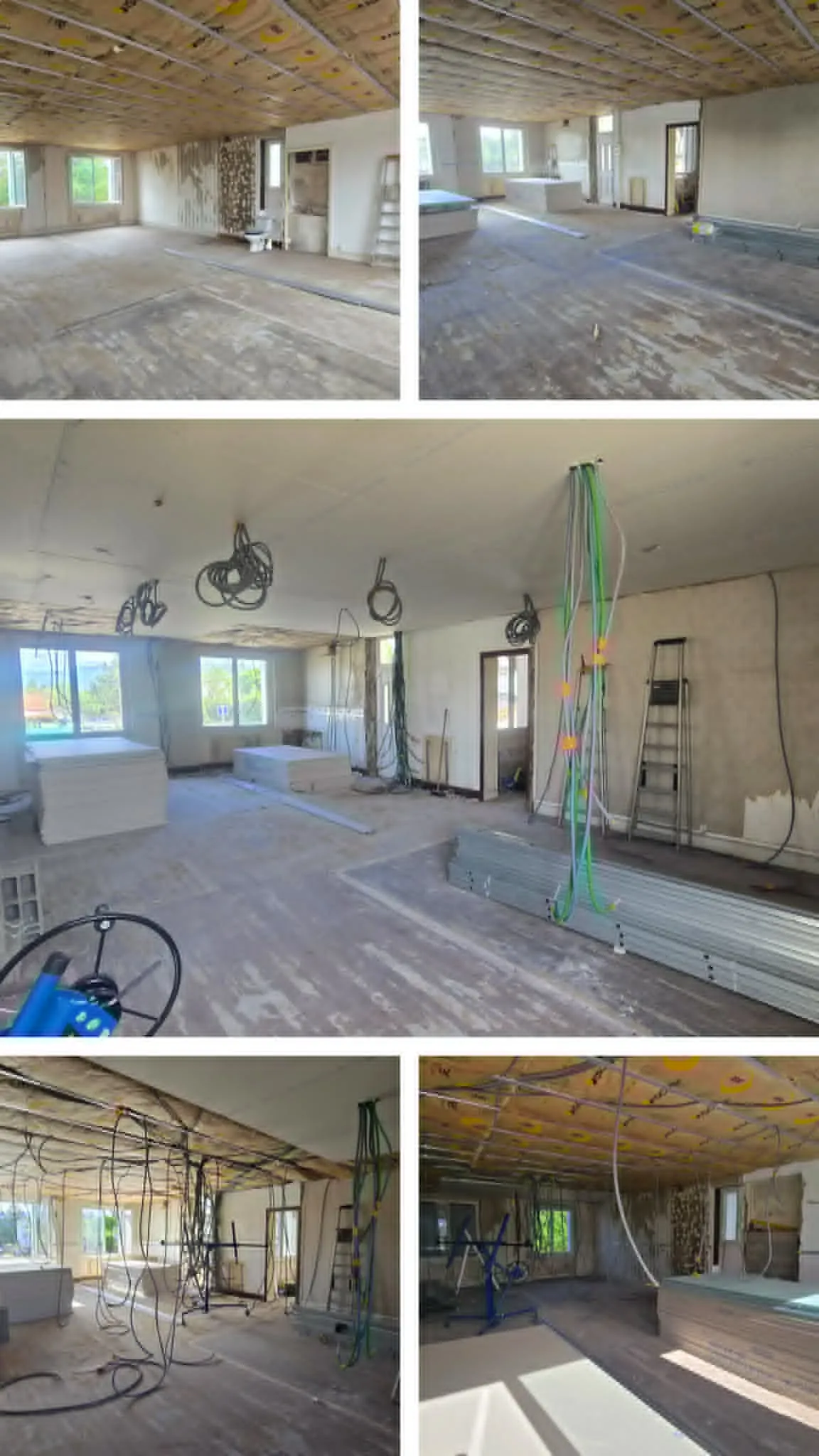 Grande pièce avec isolation Isover plafond